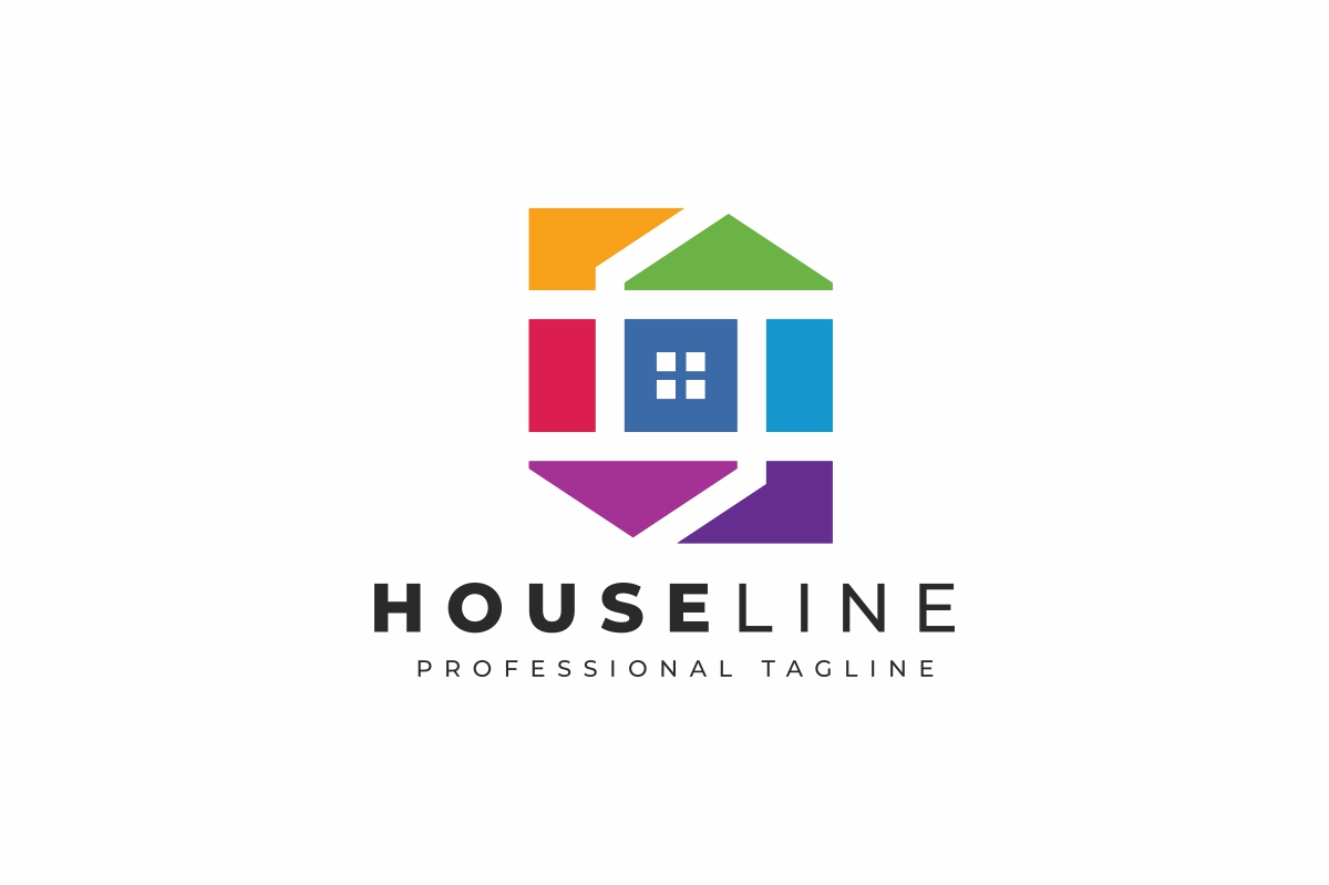 Download Шаблон логотипа "House Colorful Logo Template" / House Colorful Logo Template - Шаблон логотипа на тему графика architecture,art,art gallery,charity,child,children s foundation,children s hospital,creative,eco house,ecological,ecology,farm,green home,handmade,happy,home,home staging,house,house finder,