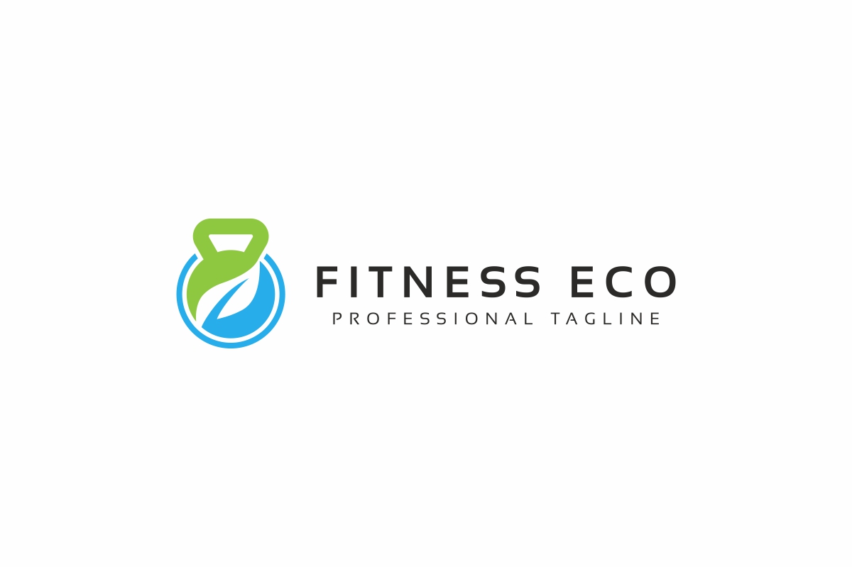 Download Шаблон логотипа "Fitness Eco Logo Template" / Fitness Eco Logo Template - Шаблон логотипа на тему графика activity,aerobic,beauty,body,club,dumbbell,eco,fit,fitness,green,gym,happy,health,herbal,human,leaf,lift,nature,strong,weight