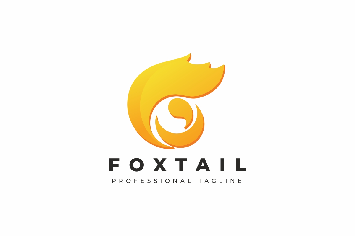 Download Шаблон логотипа "Fox Tail Logo Template" / Fox Tail Logo Template - Шаблон логотипа на тему графика agile,animal,animals,brand,branding,character,characters,creative,creativity,design,fast,fox,graphic,head,icon,image,logo,mascot,media,quick