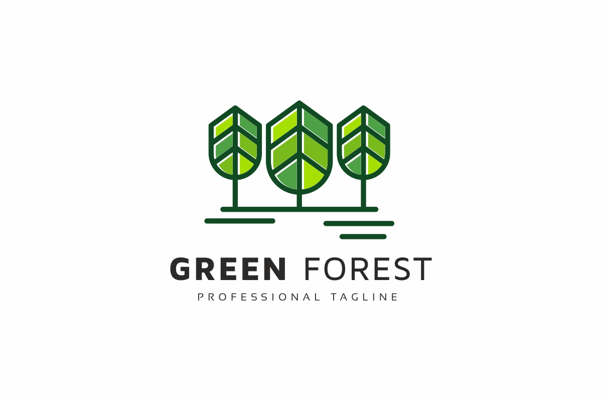 Download Шаблон логотипа "Green Forest Logo Template" / Green Forest Logo Template - Шаблон логотипа на тему графика agency,alley,beautiful,bio,colorful,colors,eco,forest,fresh,garden,gradient,green,herbage,hotel,minimalist,minimalistic,modern,outdoor,plant,plants