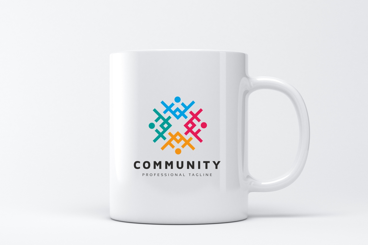Download Шаблон логотипа "Community People Logo Template" / Community People Logo Template - Шаблон логотипа на тему графика app,blog,community,company,connect,group,human,logo,organization,people,social,social media