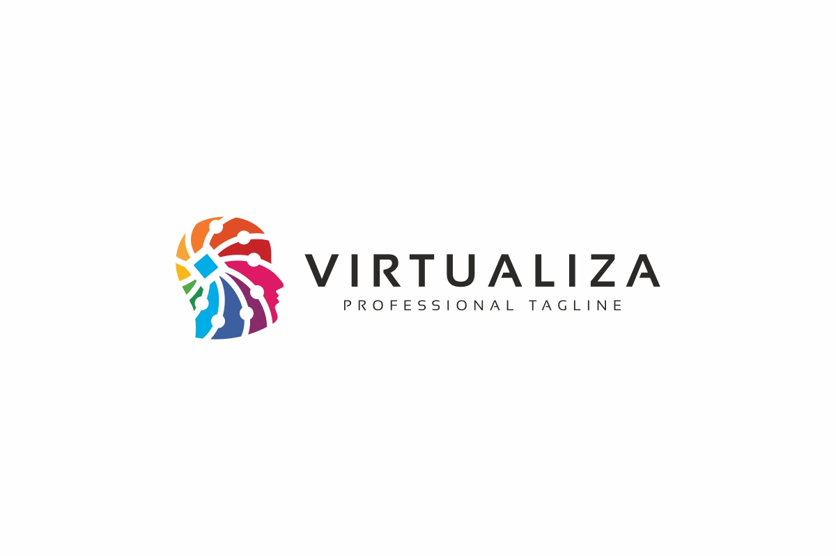 Download Шаблон логотипа "Virtual Human Logo Template" / Virtual Human Logo Template - Шаблон логотипа на тему графика artificial,augmented reality,brain,brainstorm,brand,branding,consultant,creation,creative,creativity,digital,double,engineer,entertainment,face,head,human,intelligence,media,mind