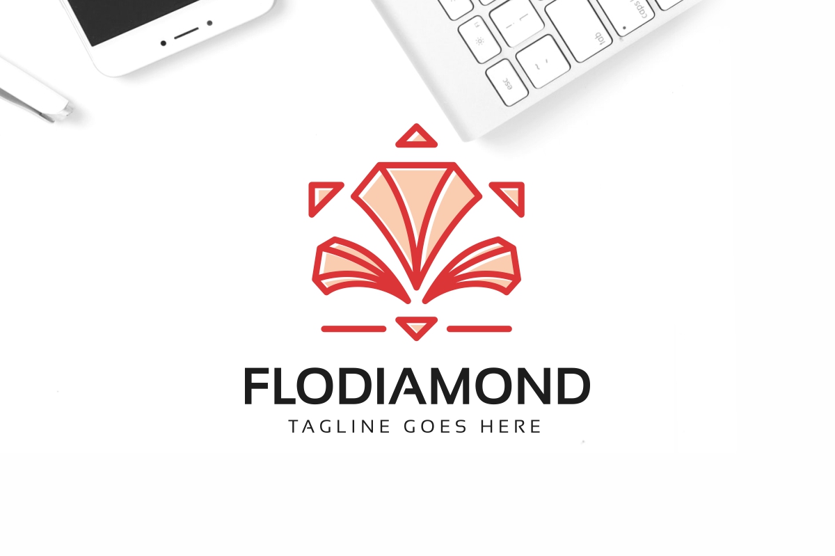 Download Шаблон логотипа "Flower Diamond Logo Template" / Flower Diamond Logo Template - Шаблон логотипа на тему графика agency logo,beauty,beauty logo,boutique,boutique logo,cosmetic logo,crown,crown logo,crown picture,diamond,diamonds,fashion,flowers,glamour,jewellery,king,king logo,leaf,leaves,logo