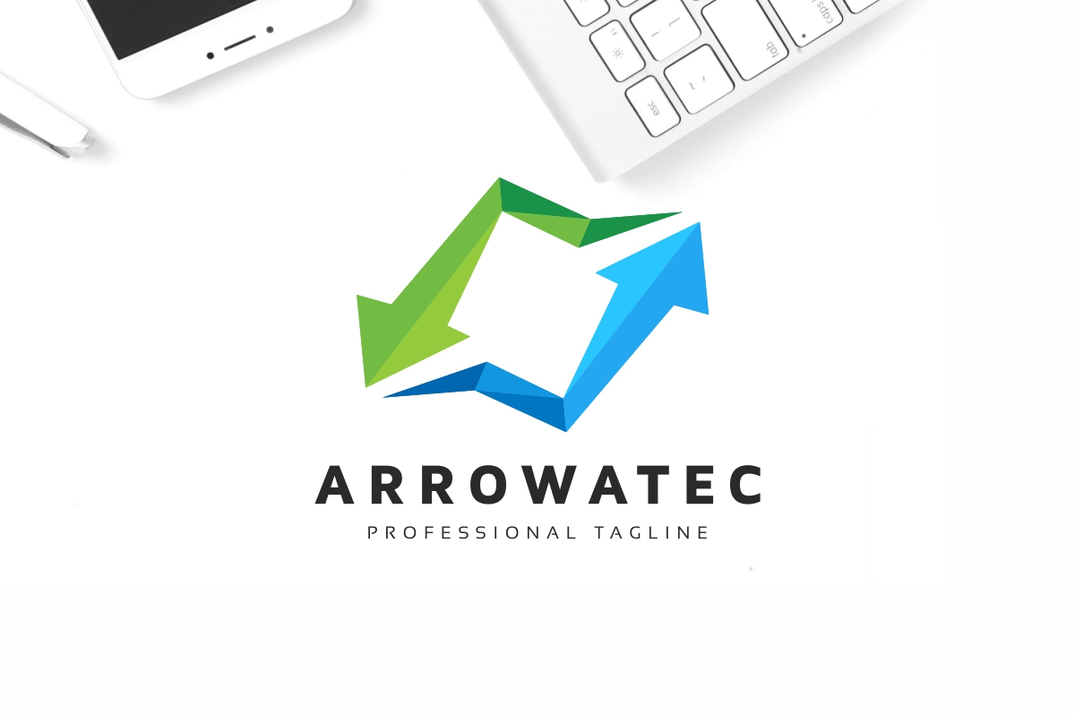 Download Шаблон логотипа "Arrows Tech Logo Template" / Arrows Tech Logo Template - Шаблон логотипа на тему графика abstract,arrow,brainstorm,colorful,control,controller,corporate,creation,creative,data,dimension,direct,direction,game,gaming,letter,media,multimedia,network,photograph