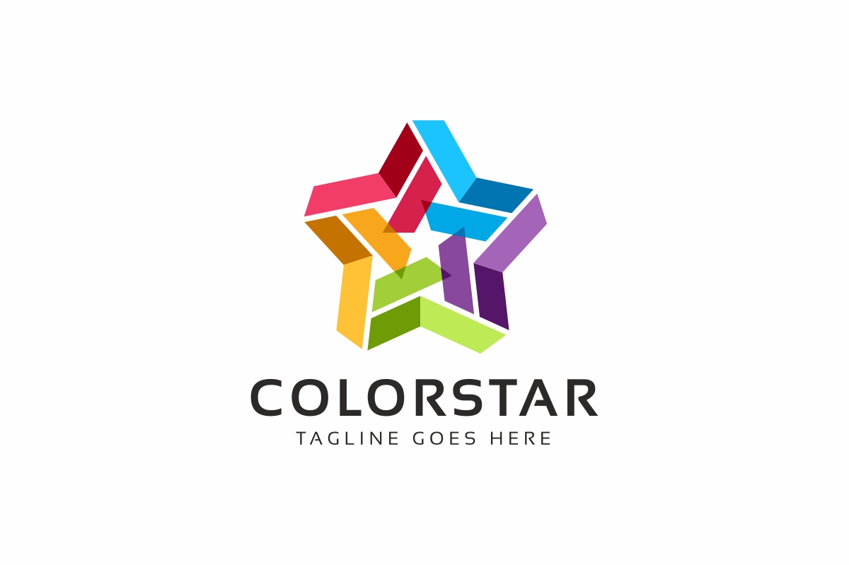 Download Шаблон логотипа "Colorful Star Logo Template" / Colorful Star Logo Template - Шаблон логотипа на тему графика color logo,colorful,colorful logo,logo template,logotype,star,star logo,stars