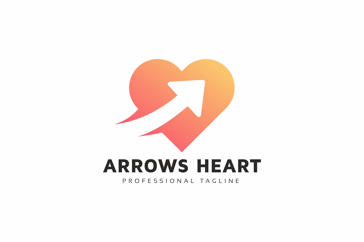 Download Шаблон логотипа "Arrows Heart Logo Template" / Arrows Heart Logo Template - Шаблон логотипа на тему графика heart related,love,matrimonial,medical,relationship