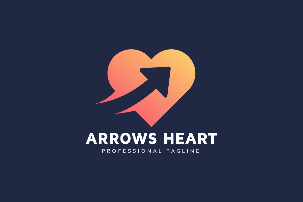 Download Шаблон логотипа "Arrows Heart Logo Template" / Arrows Heart Logo Template - Шаблон логотипа на тему графика heart related,love,matrimonial,medical,relationship