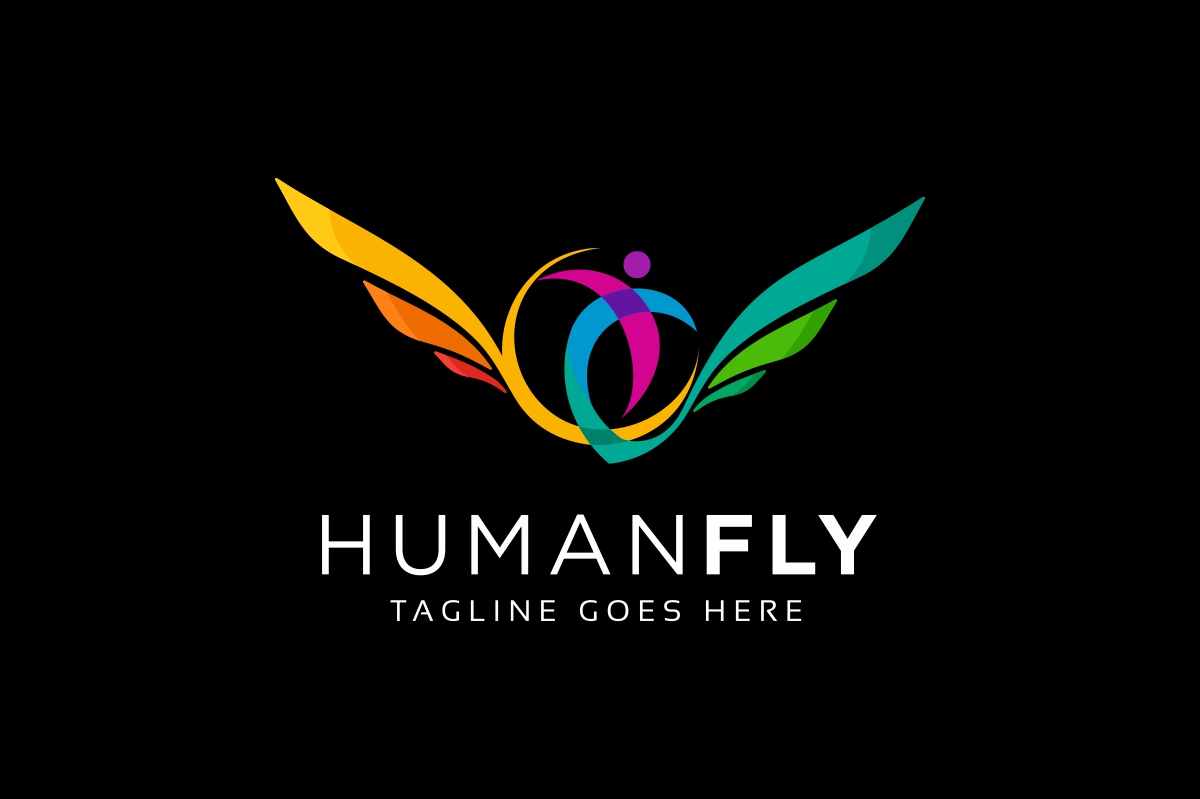 Download Шаблон логотипа "Human Fly Logo Template" / Human Fly Logo Template - Шаблон логотипа на тему графика angel,athletic,blue,chiropractic,chiropractor,doctor,emblem,fly,flying,greek,heal,health,hermes,human,icon,illustration,man,medicine,mercury,mythology