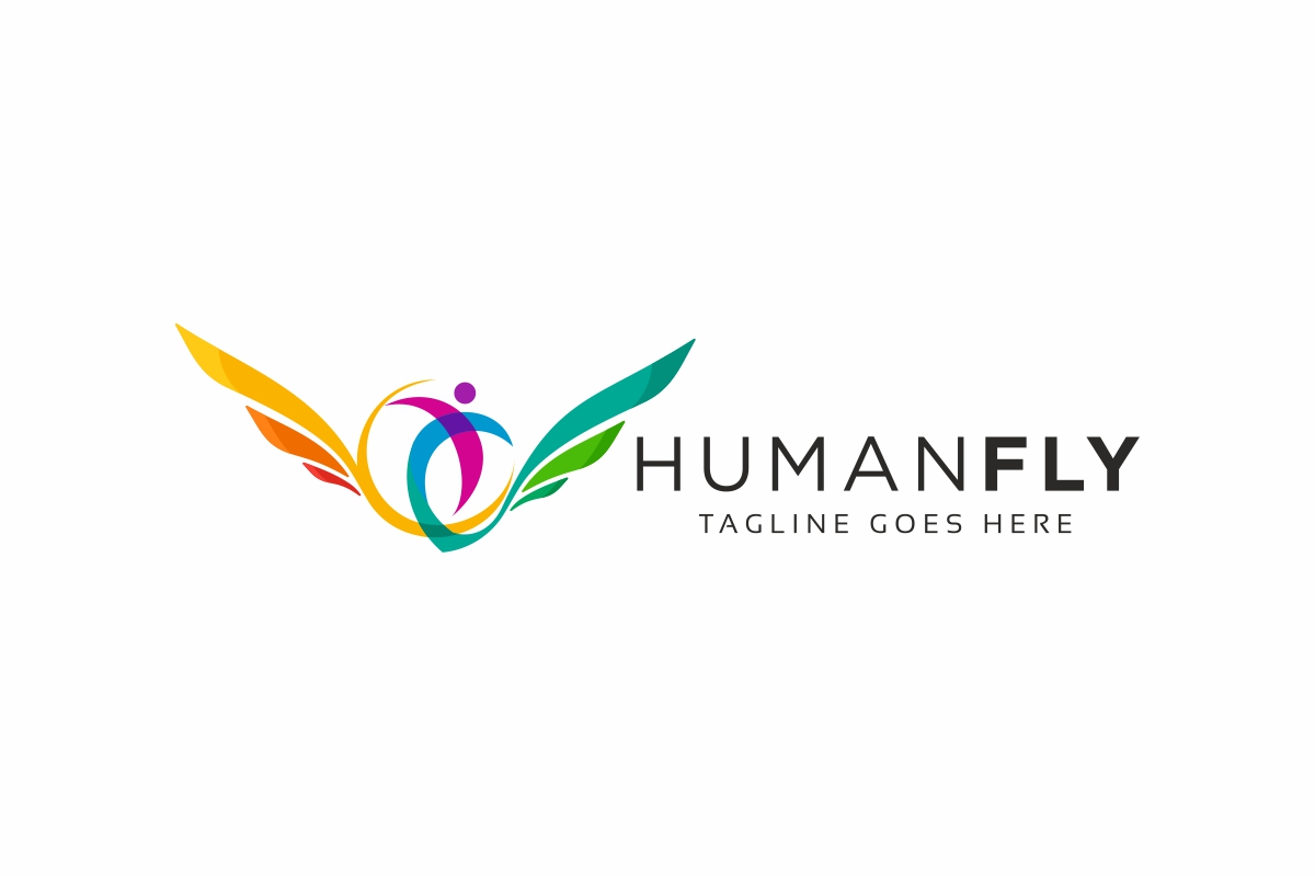 Download Шаблон логотипа "Human Fly Logo Template" / Human Fly Logo Template - Шаблон логотипа на тему графика angel,athletic,blue,chiropractic,chiropractor,doctor,emblem,fly,flying,greek,heal,health,hermes,human,icon,illustration,man,medicine,mercury,mythology