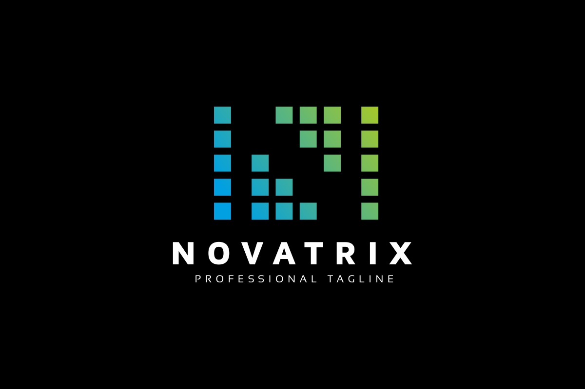 Download Шаблон логотипа "N Letter Pixel Logo Template" / N Letter Pixel Logo Template - Шаблон логотипа на тему графика branding,builder,construction,creative,data,development,digital,gaming,idea,intelligence,internet,letter,letter n,media,n letter,n logo,nano,network,networking,news