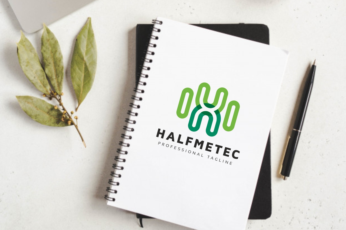 Download Шаблон логотипа "Halfmetec H Letter Logo Template" / Halfmetec H Letter Logo Template - Шаблон логотипа на тему графика circle,cute,design,high,letter,loader,logo,red,simple,word