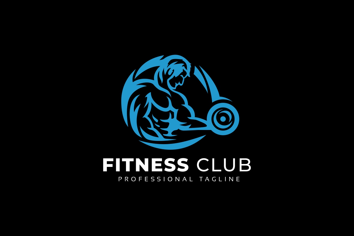 Download Шаблон логотипа "Fitness Club Logo Template" / Fitness Club Logo Template - Шаблон логотипа на тему графика aerobic,area,body,body building,bronze,club,energy,exercises,fitness,gold,golden,grayscale,gym,health,instructor,life,luxe,man,muscle,power