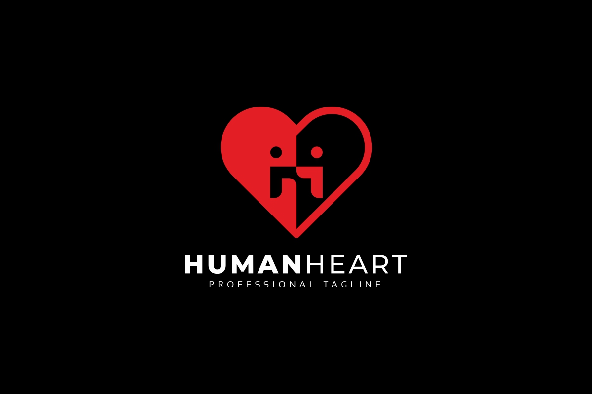 Download Шаблон логотипа "Human Heart Logo Template" / Human Heart Logo Template - Шаблон логотипа на тему графика cardio,cardiology,care,caring,doctor,green,health,healthcare,heart,human,life,love,medical,medical center,natural,nature,people,wellness