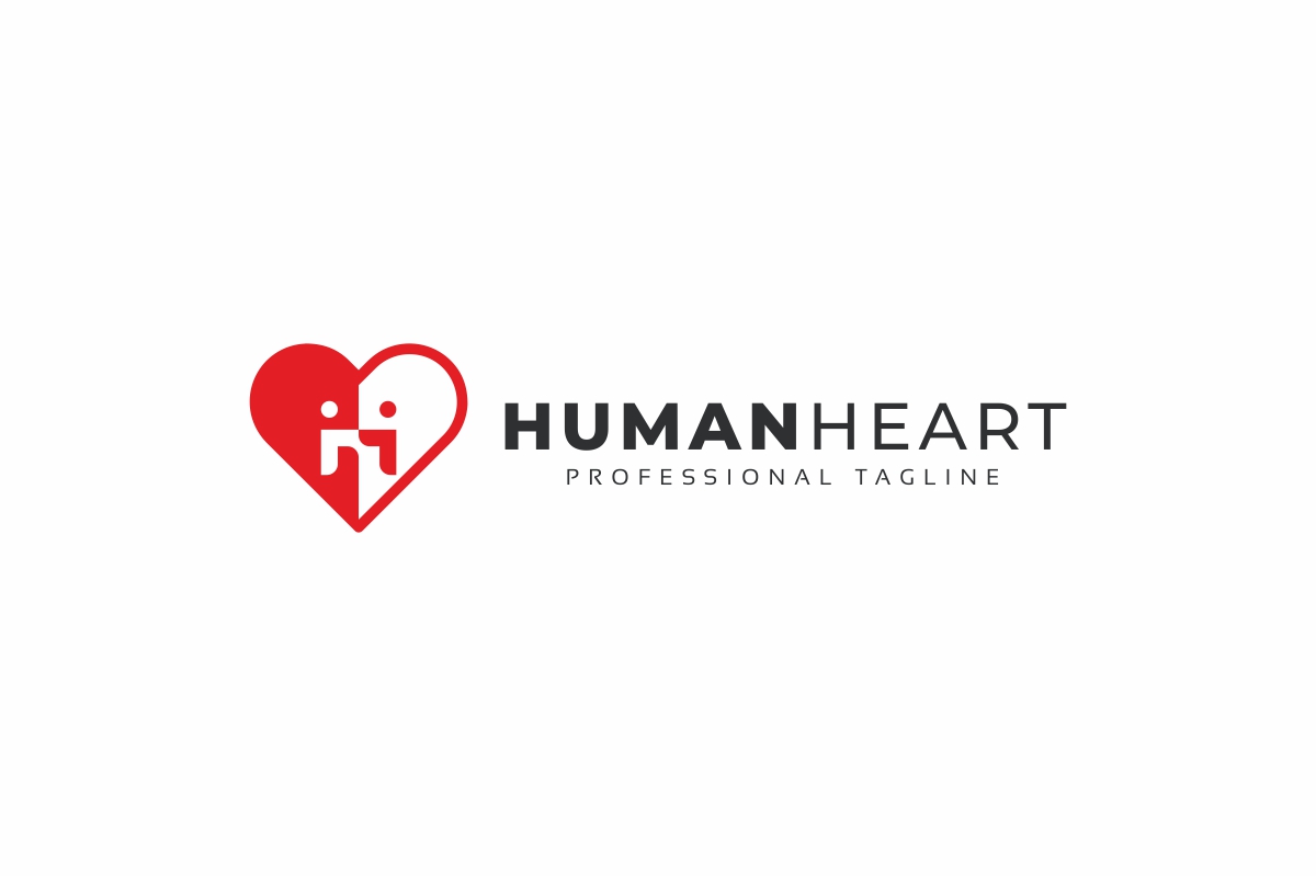 Download Шаблон логотипа "Human Heart Logo Template" / Human Heart Logo Template - Шаблон логотипа на тему графика cardio,cardiology,care,caring,doctor,green,health,healthcare,heart,human,life,love,medical,medical center,natural,nature,people,wellness