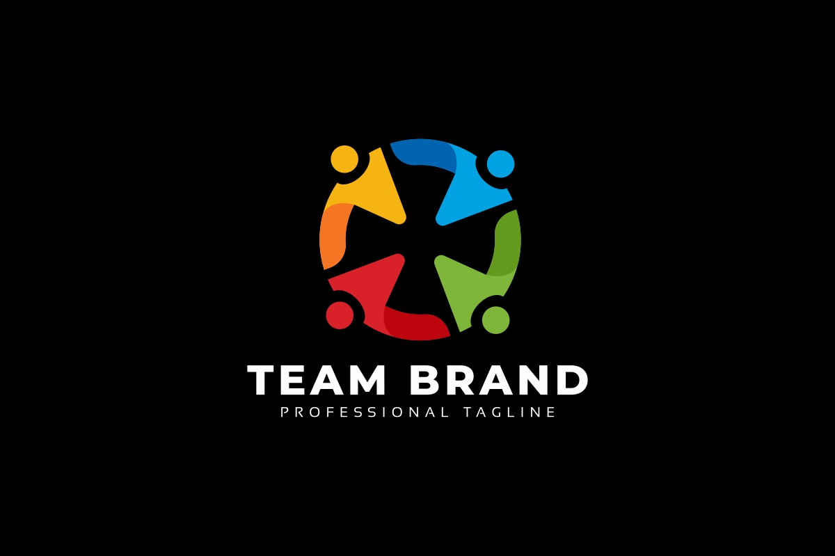 Download Шаблон логотипа "Creative Team Logo Template" / Creative Team Logo Template - Шаблон логотипа на тему графика abstract,agency,bright,chat,child,children,colorful,communication,connect,creative,crown,design,energy,human,internet,logo,modern,music,people,planet