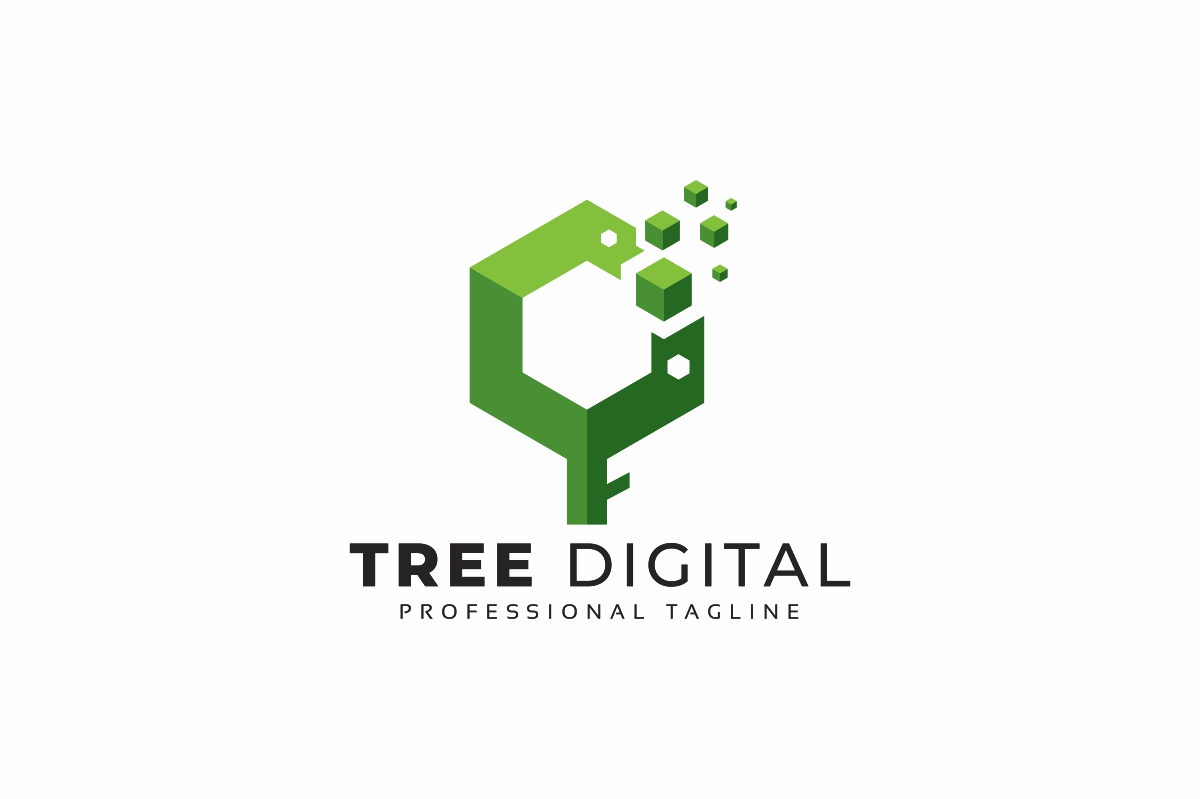 Download Шаблон логотипа "Tree Digital Logo Template" / Tree Digital Logo Template - Шаблон логотипа на тему графика abstract,agency,brand,branding,business,code,computer,data,developer,digital,electronic,finance,finances,firm,identity,internet,it,modern,pixel,professional
