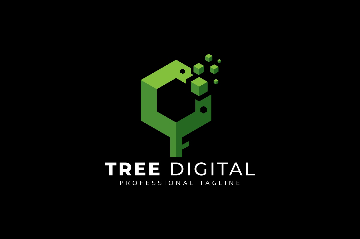 Download Шаблон логотипа "Tree Digital Logo Template" / Tree Digital Logo Template - Шаблон логотипа на тему графика abstract,agency,brand,branding,business,code,computer,data,developer,digital,electronic,finance,finances,firm,identity,internet,it,modern,pixel,professional