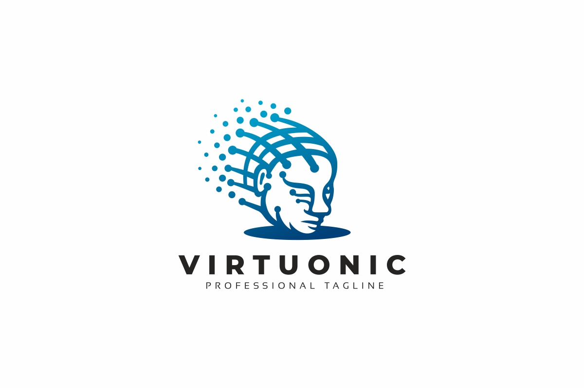 Download Шаблон логотипа "Virtual Human Logo Template" / Virtual Human Logo Template - Шаблон логотипа на тему графика abstract face,app,artificial,brain,brainstorm,consultant,creative,creativity,digital human,futuristic,head,human,human system,identity,imaginative,intelligence,interactive profile,internet,ma