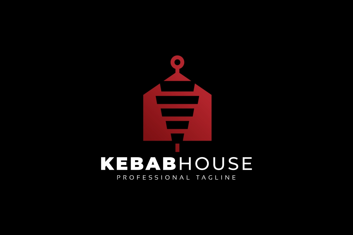 Download Шаблон логотипа "Doner Kebab House Logo Template" / Doner Kebab House Logo Template - Шаблон логотипа на тему графика grill,fresh,kebab,illustration,meat,fast,meal,food,dinner,delicious,giros,restaurant,cartoon,kebap,durum,element,graphic,vector,logo,kabob