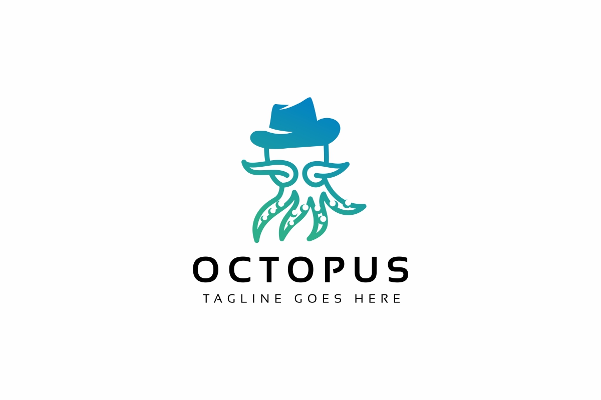 Download Шаблон логотипа "Octopus Logo Template" / Octopus Logo Template - Шаблон логотипа на тему графика illustration,vector,design,logo,octopus,symbol,nature,seafood,sea,marine,isolated,icon,silhouette,ocean,sign,graphic,animal,tentacle,water,logotype