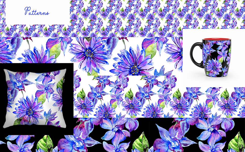 Blue Gerbera PNG Watercolor Flower Set Illustration Theme Small Screenshot Blue Gerbera PNG Watercolor Flower Set Illustration