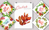 Cool Tropical Cactus PNG Watercolor Set Illustration Template Small Screenshot Cool Tropical Cactus PNG Watercolor Set Illustration
