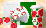 Beautiful Red Dahlia PNG Watercolor Set Illustration Template Small Screenshot Beautiful Red Dahlia PNG Watercolor Set Illustration