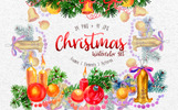 Christmas Watercolor PNG Set Illustration Sablon Kis méretű képernyőkép Christmas Watercolor PNG Set Illustration