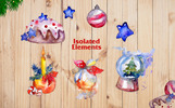Christmas Balls Toy PNG Watercolor Set Illustration Template Small Screenshot Christmas Balls Toy PNG Watercolor Set Illustration
