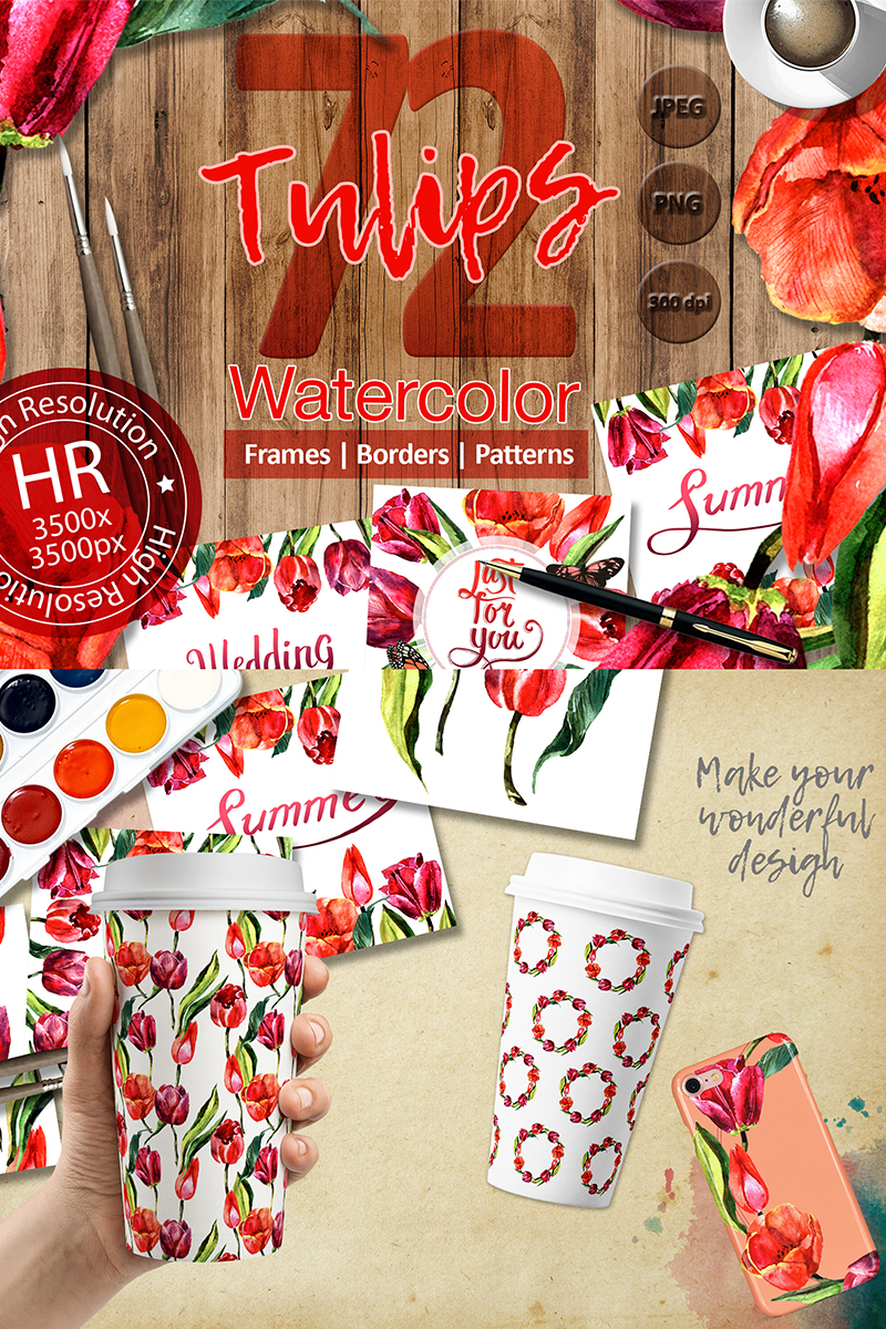 Stunning Red Tulips PNG Watercolor Set Illustration Theme Small Screenshot Stunning Red Tulips PNG Watercolor Set Illustration