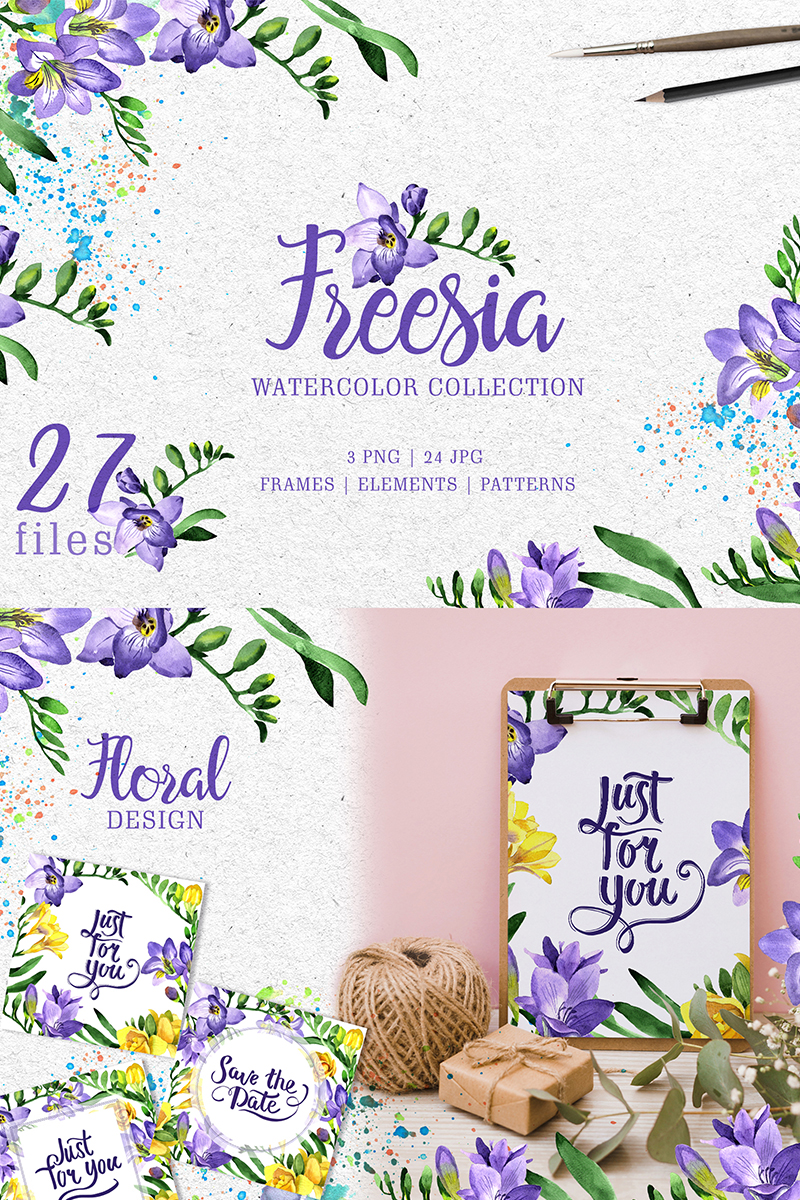 Purple Freesia Watercolor Png illustration En liten skärmdump Purple Freesia Watercolor Png Illustration