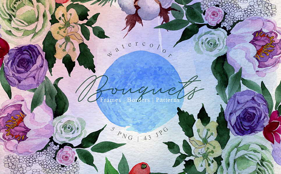 Bouquets Blue Watercolor Png Illustration Template Small Screenshot Bouquets Blue Watercolor Png Illustration