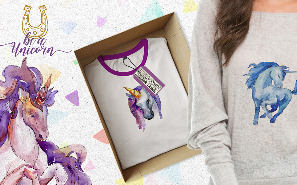 Unicorn Violet Watercolor png Illustration Template Small Screenshot Unicorn Violet Watercolor png Illustration