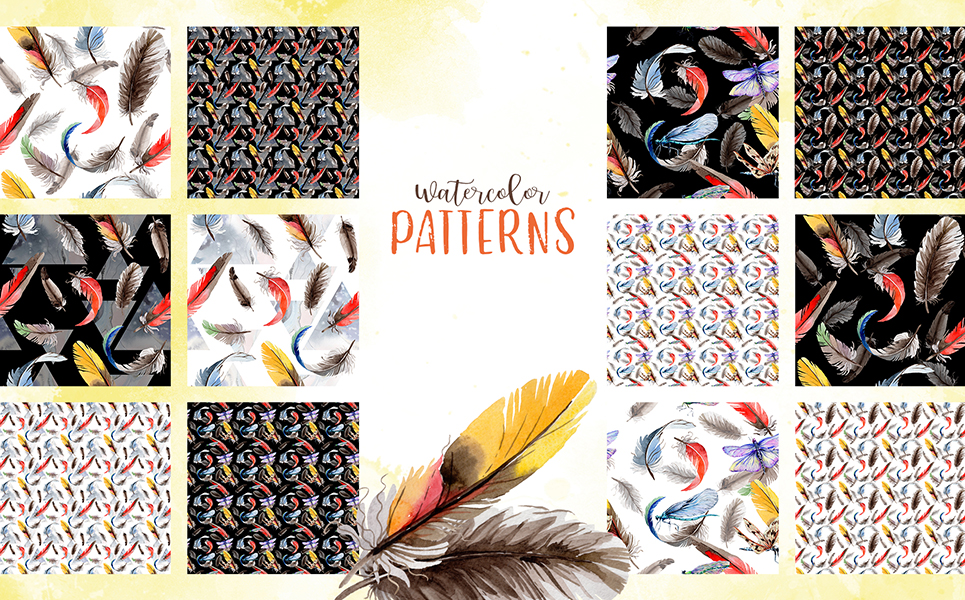 Feather Watercolor Png Ilustrace motiv Malý screenshot Ilustrace "Feather Watercolor Png"