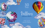 Balloons Watercolor png Illustration Template Small Screenshot Balloons Watercolor png Illustration