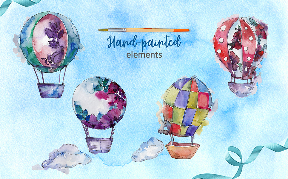 Balloons Watercolor png Illustration Template Small Screenshot Balloons Watercolor png Illustration