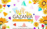Yellow Gazania Watercolor Png Illustration Template Small Screenshot Yellow Gazania Watercolor Png Illustration
