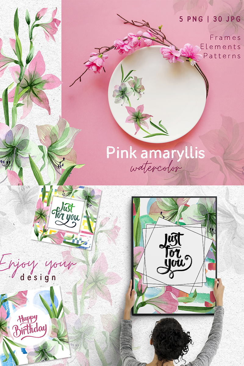 Pink Amaryllis Watercolor Png Illustration Theme Small Screenshot Pink Amaryllis Watercolor Png Illustration