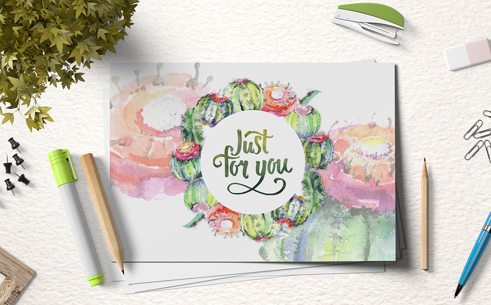 Cacti Watercolor Png Ilustrace šablona Malý screenshot Ilustrace "Cacti Watercolor Png"