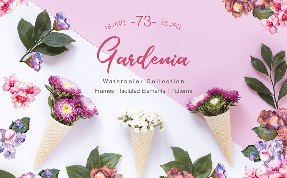 Gardenia Watercolor png Ilustrace motiv Malý screenshot Ilustrace "Gardenia Watercolor png"