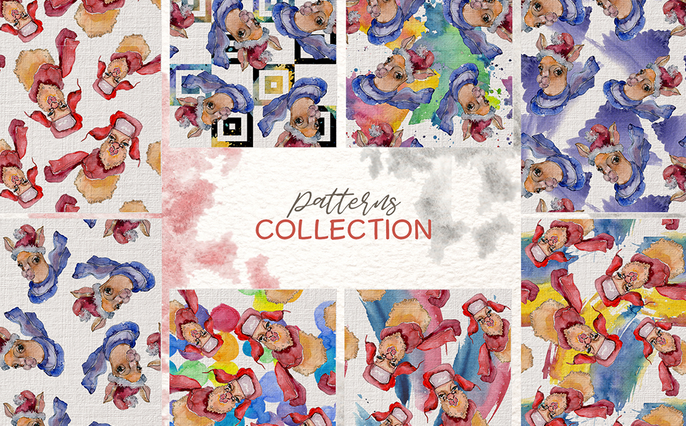 Friendly Lamas Watercolor Png Illustration Template Small Screenshot Friendly Lamas Watercolor Png Illustration