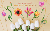 Super Tulip Red Flowers Watercolor Png Иллюстрация шаблон Маленький скриншот Иллюстрация "Super Tulip Red Flowers Watercolor Png"