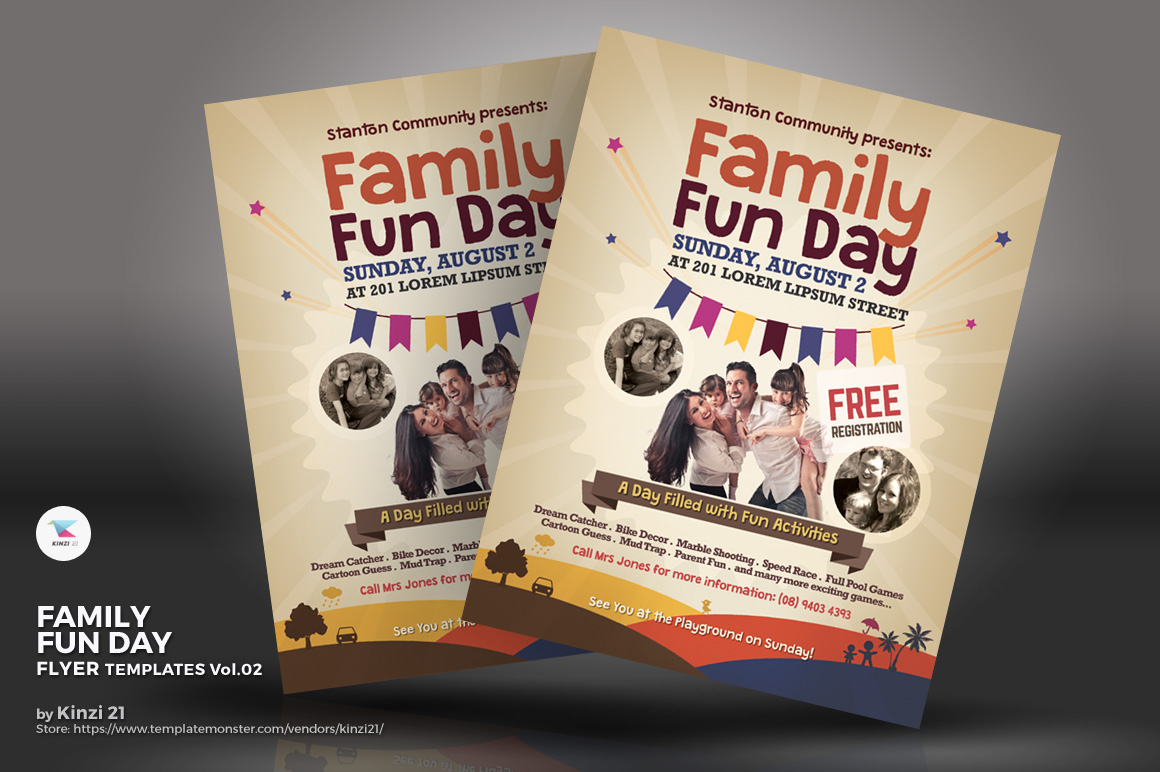 family fun day flyer corporate identity template 69770