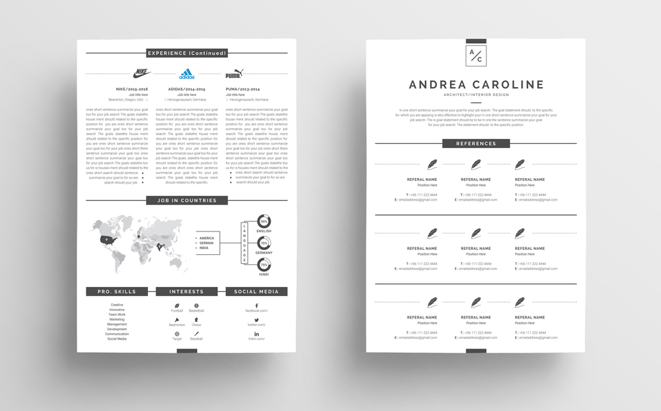 Andrea Caroline Infographic - Resume Theme Small Screenshot Andrea Caroline Infographic - Resume Template
