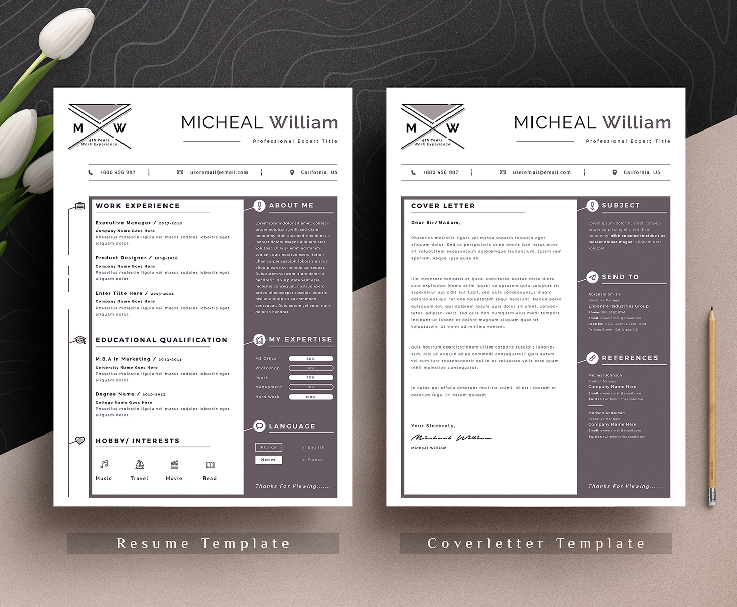 Download Резюме "Creative &amp; Modern Editable Word Apple Pages Cv Resume Template" / Creative &amp; Modern Editable Word Apple Pages Cv Resume Template - Резюме на тему графика resume template,cv design,creative,ms word,clean cv,word resume,apple pages,curriculum vitae,biodata,cover letter,job application,modern,professional,infographic,powerpoint template,docx,simp