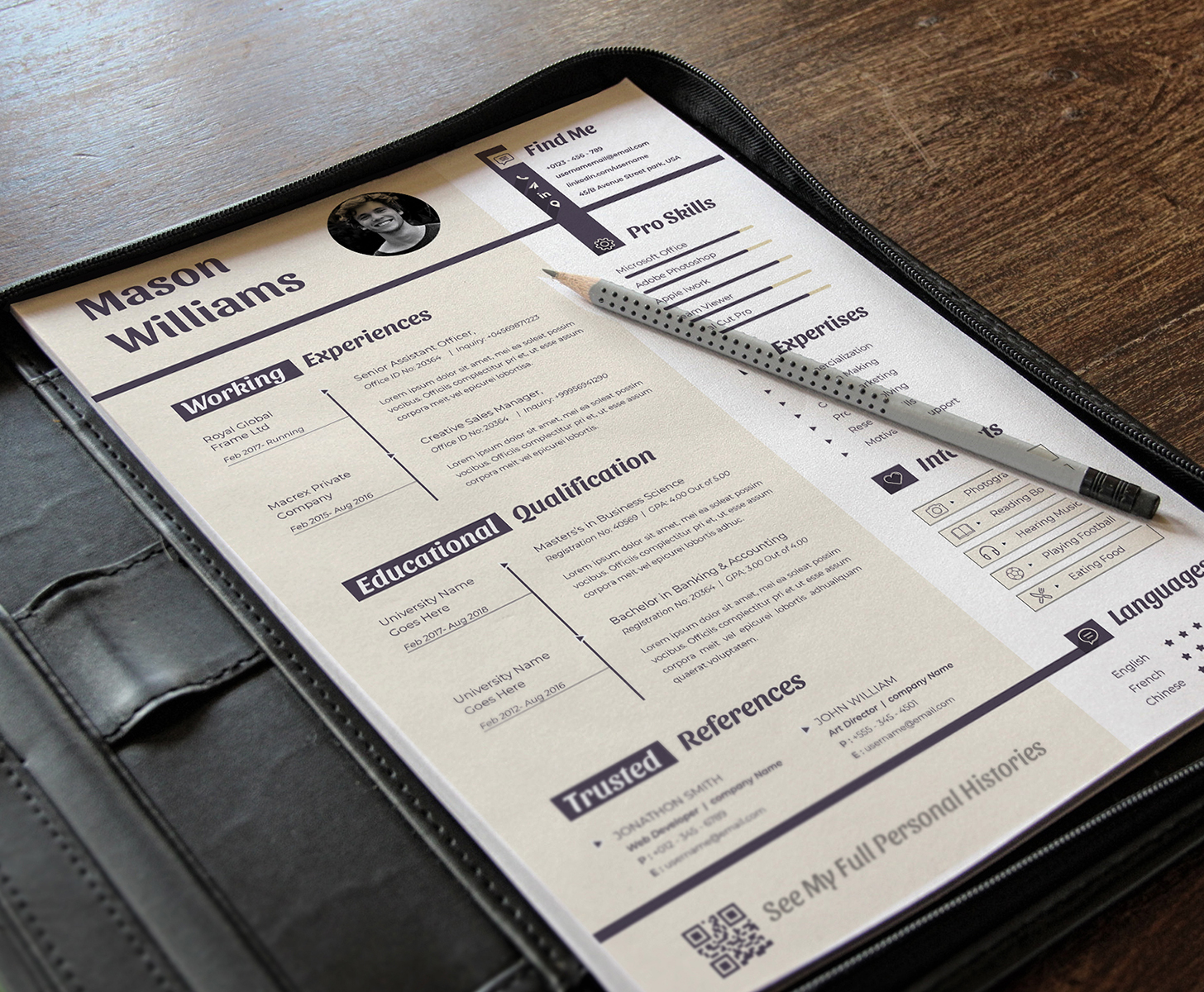 Download Резюме "Mason Clean &amp; Professional Editable Word Apple Pages Cv Resume Template" / Mason Clean &amp; Professional Editable Word Apple Pages Cv Resume Template - Резюме на тему графика resume template,cv design,creative,ms word,clean cv,word resume,apple pages,curriculum vitae,biodata,cover letter,job application,modern,professional,infographic,powerpoint template,docx,simp