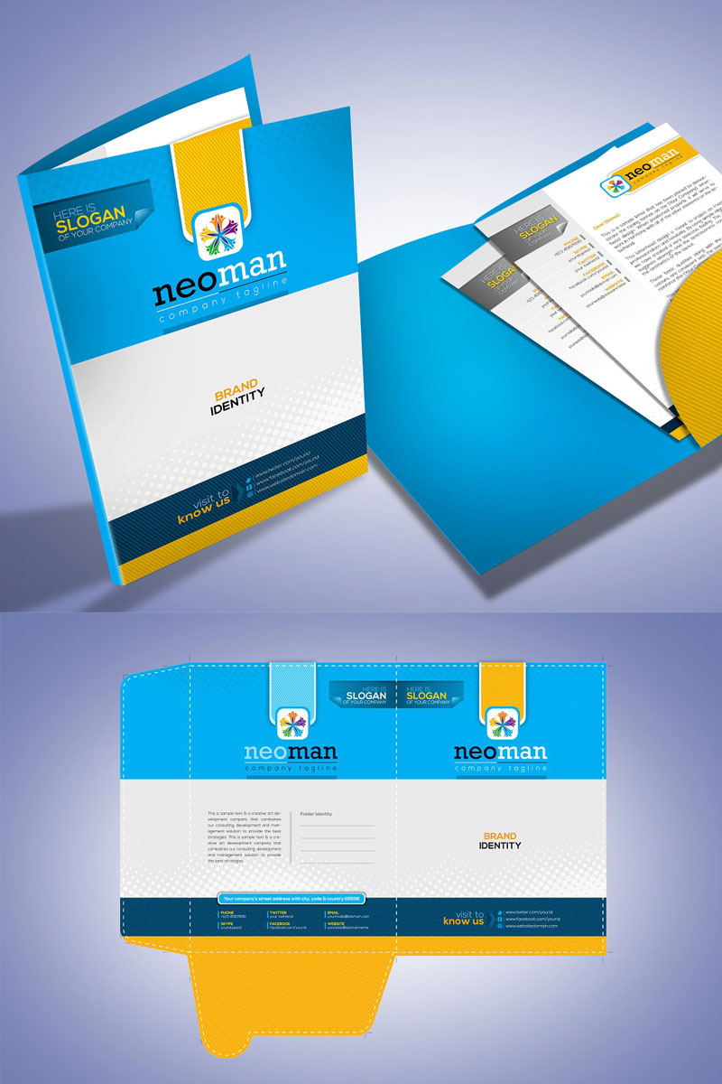 corporate presentation folder design corporate identity template 74870