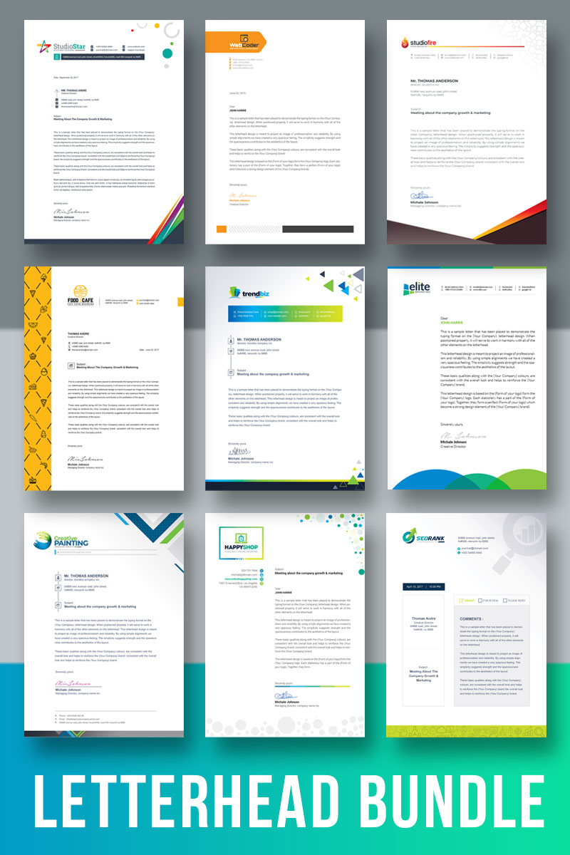 Letterhead Template Bundle Premium De Identidade Corporativa Screenshot Pequeno Letterhead Template Bundle Template de Identidade Corporativa №78874