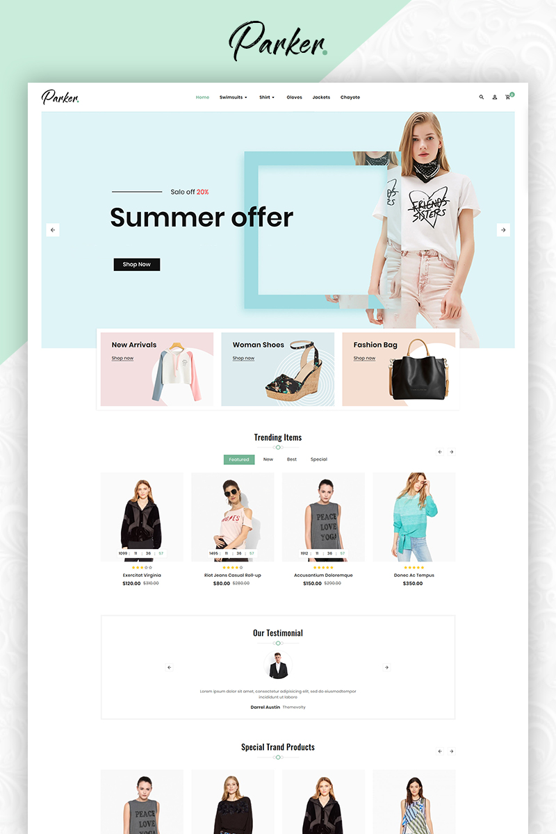 Parker Fashion OpenCart Template Parker Fashion OpenCart Template