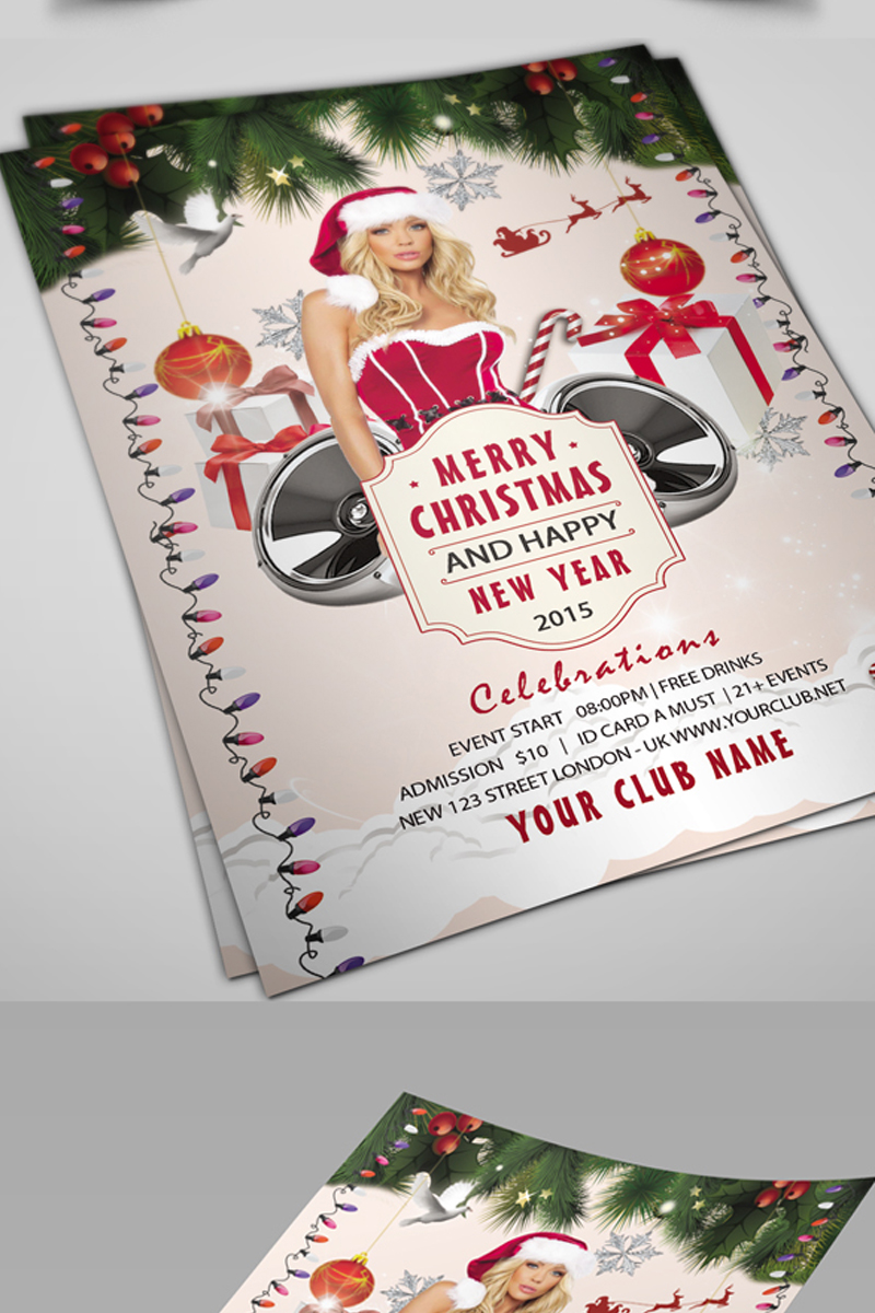 christmas party flyer corporate identity template 69621